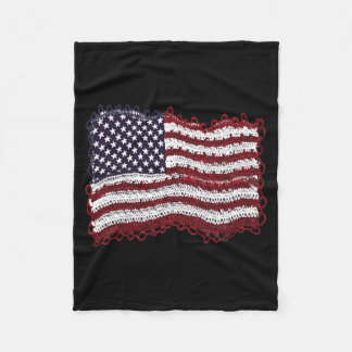 Mens Aamerican Flag Crochet 4th Of July Crocheting Fleece Blanket