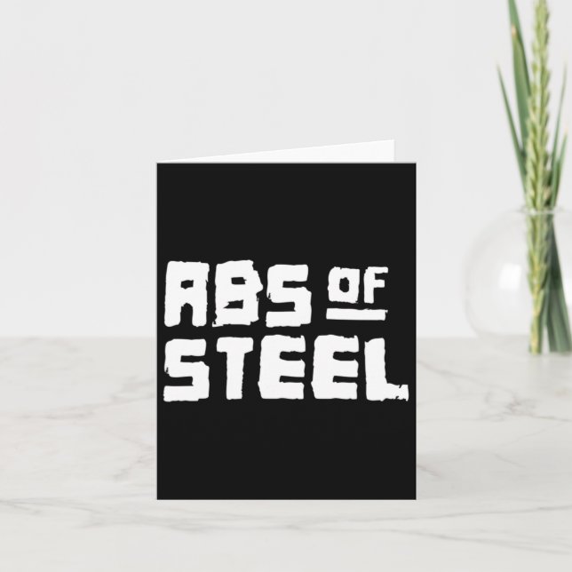 Mens Abs Of Steel Gym Fitness Workout Bodybuilding Card (Front)