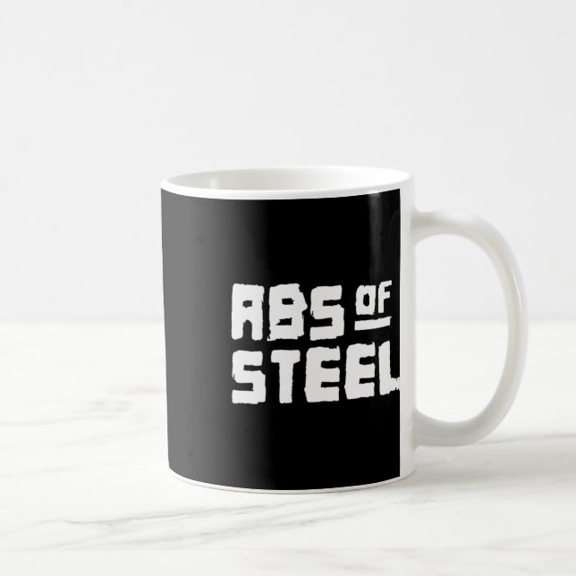 Mens Abs Of Steel Gym Fitness Workout Bodybuilding Coffee Mug (Right)