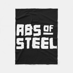Mens Abs Of Steel Gym Fitness Workout Bodybuilding Fleece Blanket