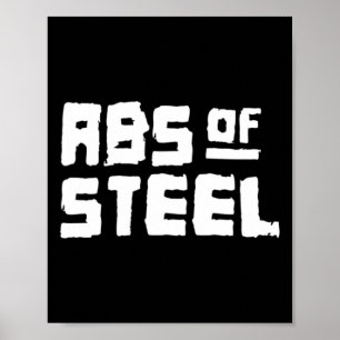 Mens Abs Of Steel Gym Fitness Workout Bodybuilding Poster
