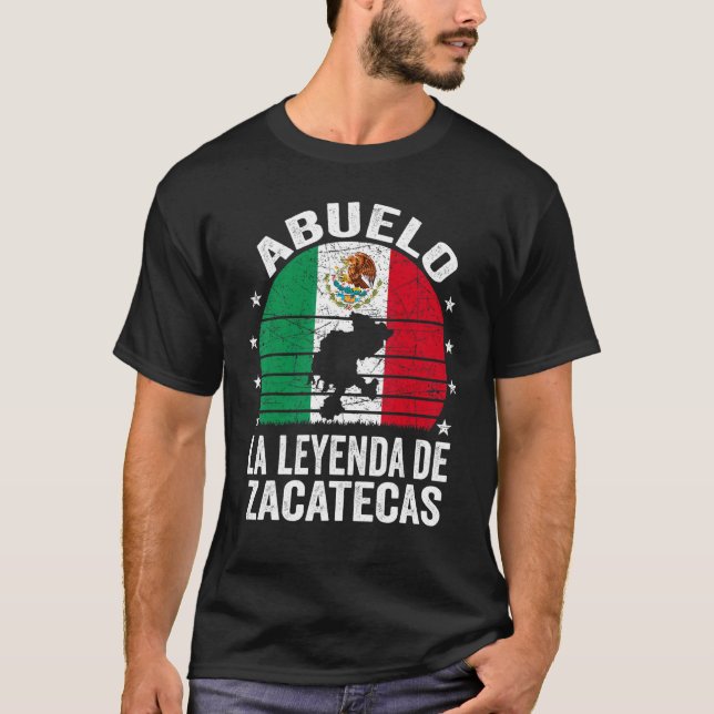 Mens Abuelo La Leyenda De Zacatecas  Mexican Grand T-Shirt (Front)