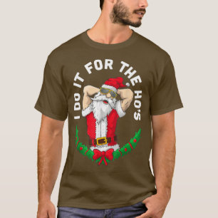 Mens Adult Humor Christmas I Do It For The Hos Mus T-Shirt