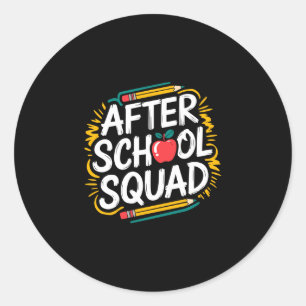 Mens after school program teaching and team after classic round sticker