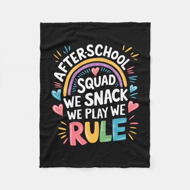 Mens afterschool squad snack play rule school fleece blanket (Front)