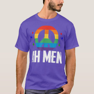 Mens Ah Men Pride Month LGBT homoseual Rainbow  T-Shirt
