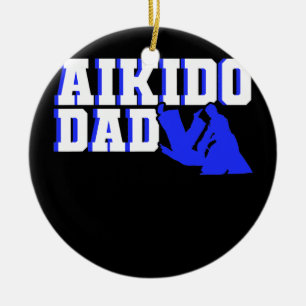 Mens Aikido Dad Father Fighter Martial Arts Fight Ceramic Tree Decoration