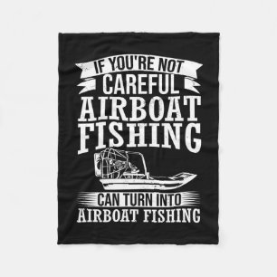 Mens airboat captain boat rider airboating boat fleece blanket