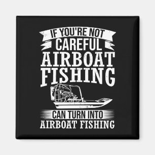 Mens airboat captain boat rider airboating boat magnet