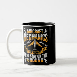 Mens Aircraft Mechanic Hero Design for a aircraft  Two-Tone Coffee Mug