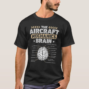 Mens Aircraft Mechanics Brain Tee Mechanics Aviati