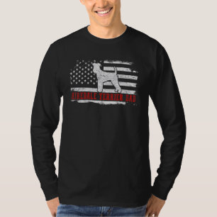 Mens Airedale Terrier Dad Distressed American Flag T-Shirt