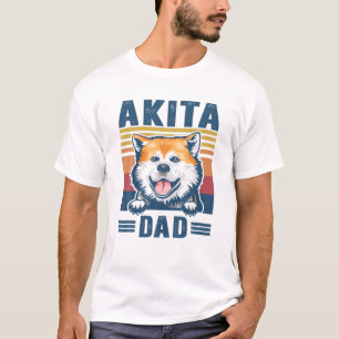 Mens Akita Dad Father Retro Akita Gifts Dog Dad T-Shirt
