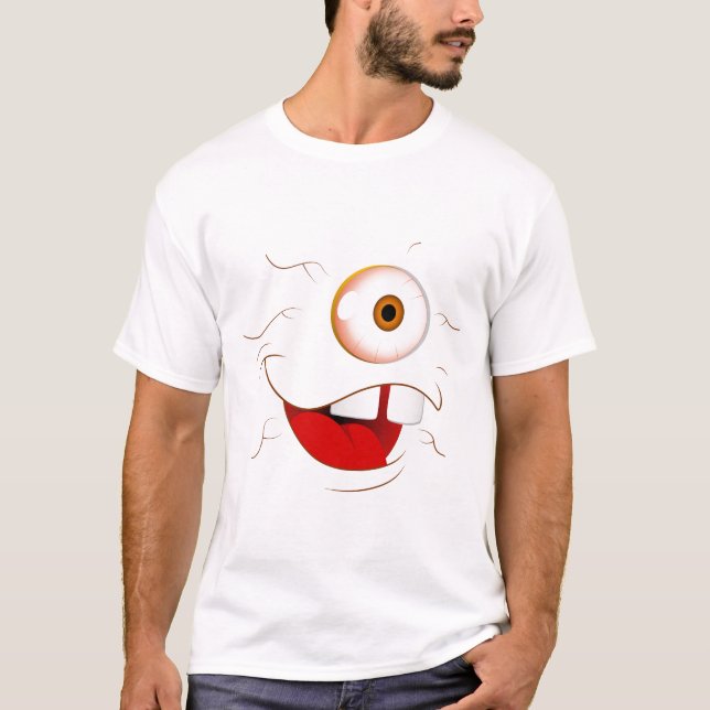 Men's Alien Eye Happy Face T-Shirt (Front)