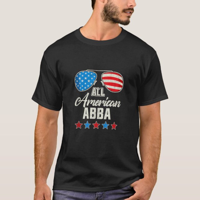Mens All American Abba 4th Of July Family Matching T-Shirt (Front)