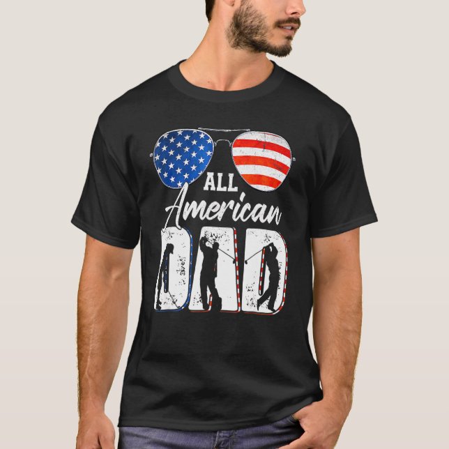 Mens All American Dad 4th Of July Patriotic Father T-Shirt (Front)