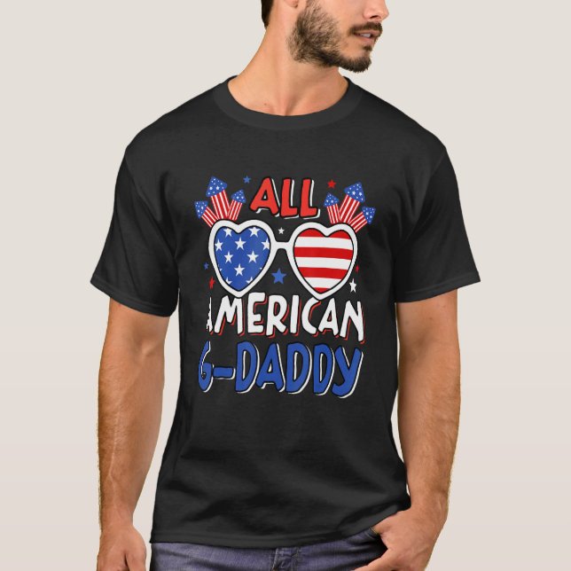 Mens All American G Daddy 4th Of July American Fla T-Shirt (Front)