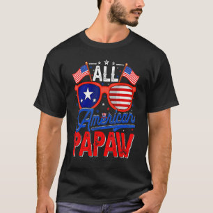 Mens All American Papaw 4th Of July Usa Flag Sungl T-Shirt