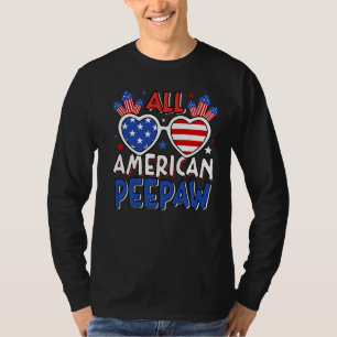 Mens All American Peepaw 4th Of July American Flag T-Shirt