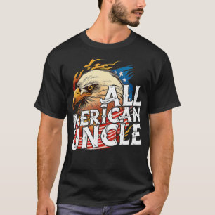 Mens All Merican Uncle 4th of July Day Eagle USA F T-Shirt