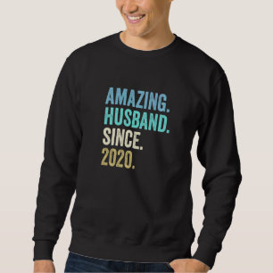 Mens Amazing Husband Since 2020 2nd Wedding Annive Sweatshirt