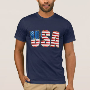 Mens American Apparel T-Shirt-USA Flag T-Shirt