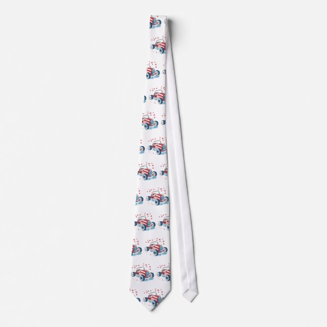 Men's American Car Tie Independence Day  (Front)