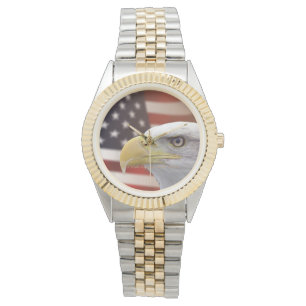 Men's American Eagle Flag Two-Tone Watch