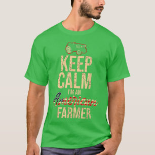 Mens American Farmer Farming Farm USA America Flag T-Shirt