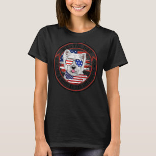 Mens American Flag 4th Of July Westie Dad Like A R T-Shirt