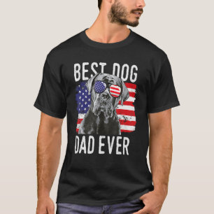 Mens American Flag Best Dog Dad Ever Cane Corso Us T-Shirt