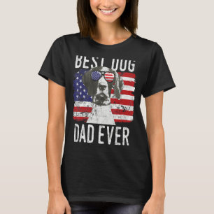 Mens American Flag Best Dog Dad Ever German Shorth T-Shirt