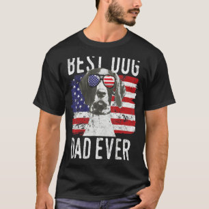 Mens American Flag Best Dog Dad Ever German Shorth T-Shirt