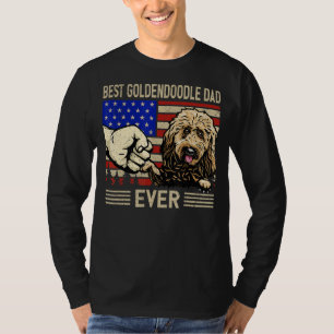 Mens American Flag Best Goldendoodle Dad 4th Of Ju T-Shirt