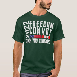 Mens American Flag Canada Flag Freedom Convoy 2022 T-Shirt