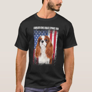 Mens American Flag Cavalier King Chales Spaniel Da T-Shirt