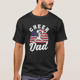 Mens American Flag Cheerleading Patriotic Father's T-Shirt