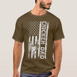 Mens American Flag Chicken Farming Shirt For Dad