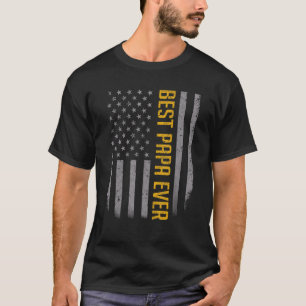 Mens American Flag Dad For Father's Day Best Pap T-Shirt