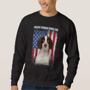 Mens American Flag English Springer Spaniel Dad Fa Sweatshirt