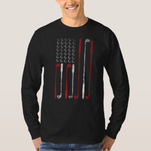Mens American Flag Golf Patriotic Golfer Golf Stic T-Shirt