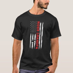 Mens American Flag Grandpa Horse Riding Premium T-Shirt