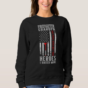Mens American Flag Proud Firefighter Grandpa I Rai Sweatshirt