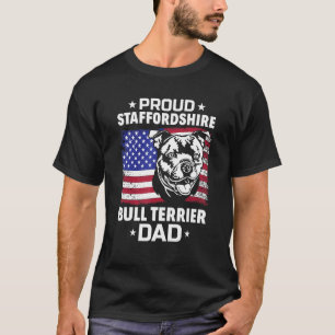 Mens American Flag Staffy Proud Staffordshire Bull T-Shirt