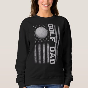 Mens American Flag Vintage Golf Flag Dad Father's Sweatshirt