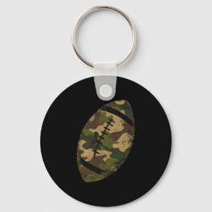 Mens american football camouflage design key ring