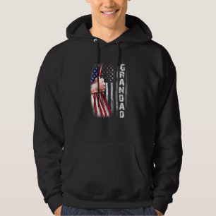Mens American Grandad Flag  Fist Bump Grandad Hoodie