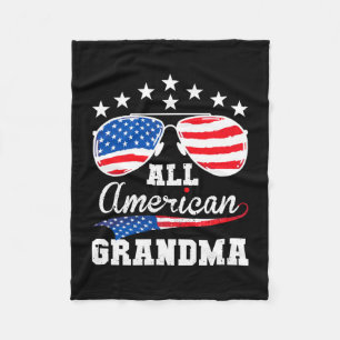 Mens american grandma 4th of july matching family fleece blanket