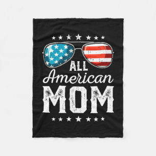 Mens american mum 4th of july usa sunglasses fleece blanket