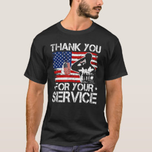 Mens American Thank You For Your Service veteran D T-Shirt